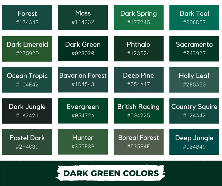 dark green colors