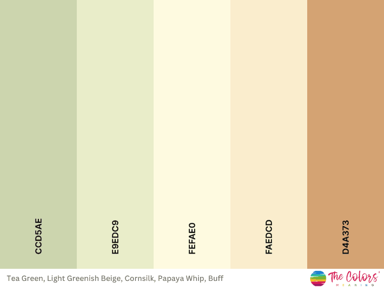 green, beige and brown color scheme