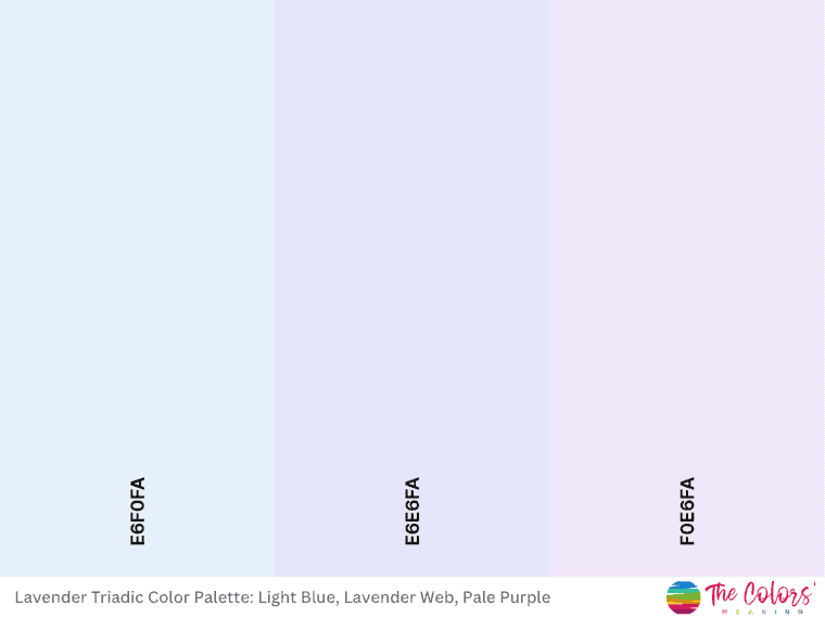 Lavender color palette using a triadic scheme