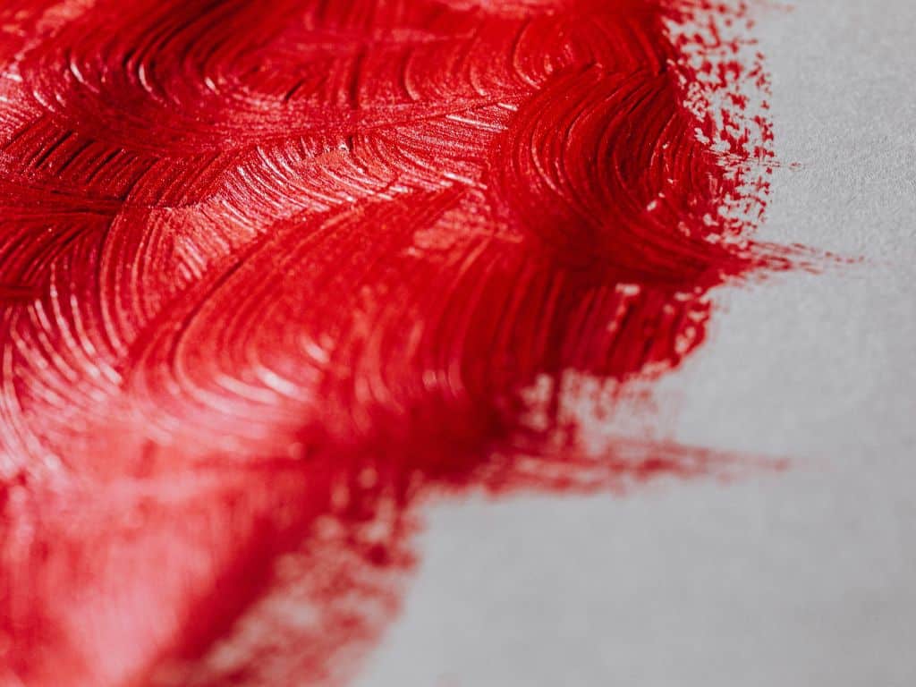 red paint on paper
