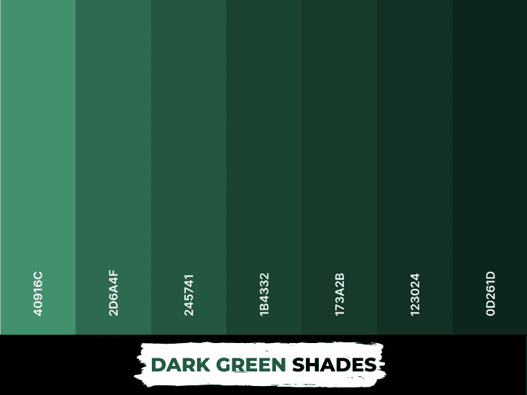 shades of dark green