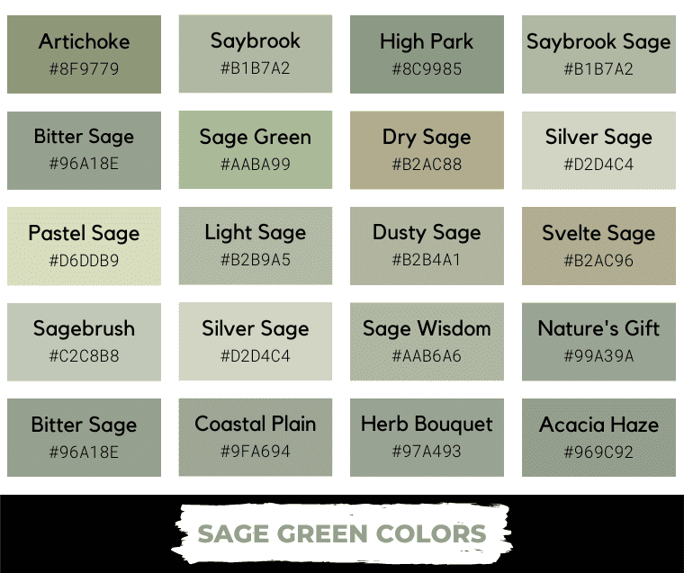 Shades of sage green