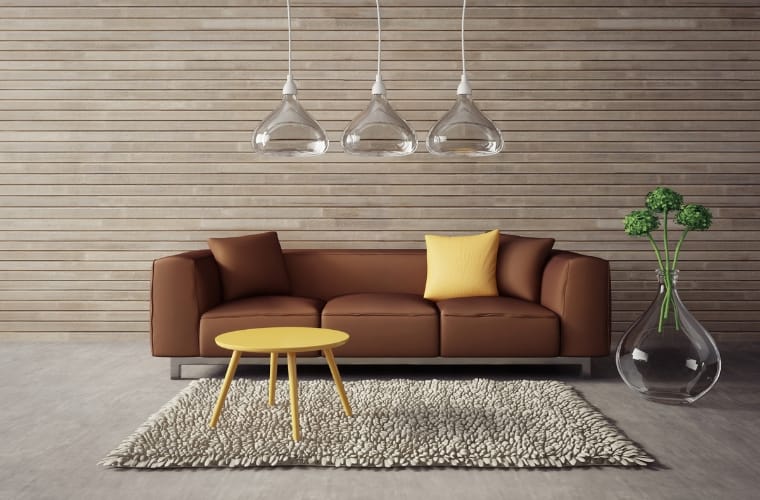 yellow and brown color combination in a living room
