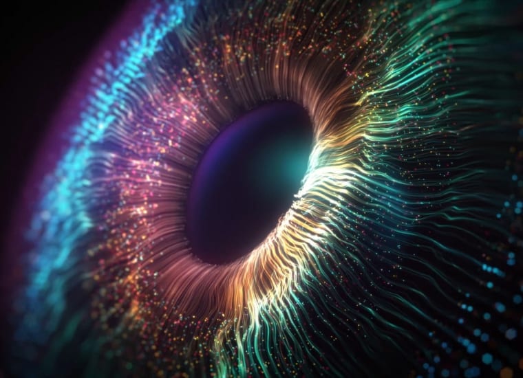 colorful digital eye illustration