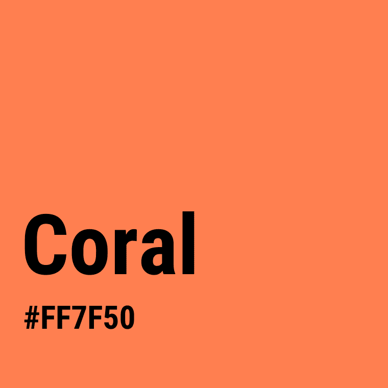 60+ Shades of Coral Color with Names, Hex, RGB, & CMYK