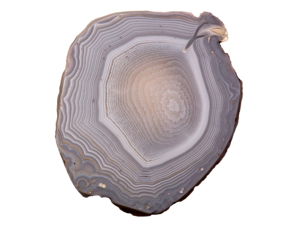 Gray agate on white background