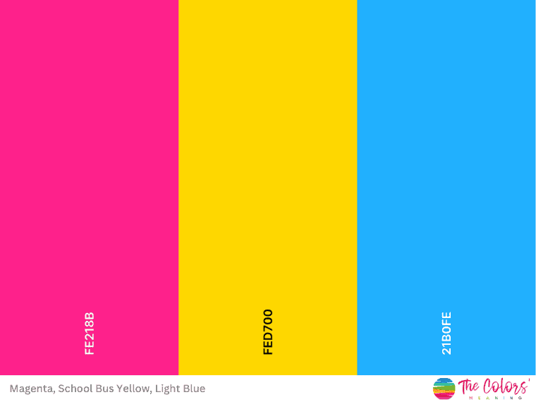 vibrant color scheme with magenta, yellow and blue