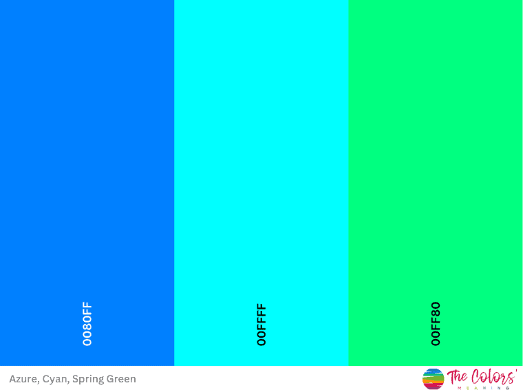 Analogous cyan color combination