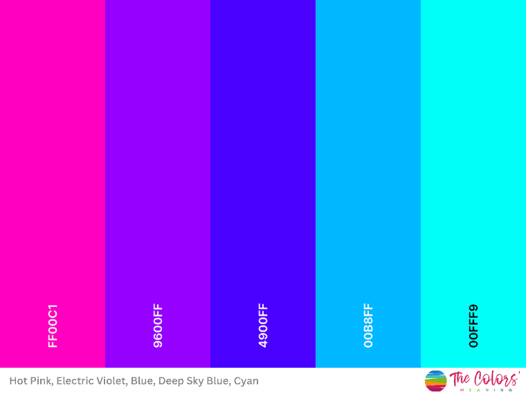 bright blue and purple color palette