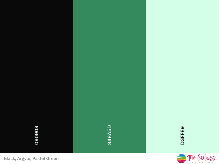 emerald green color palette with black and pastel green