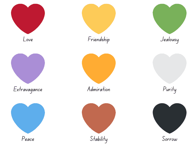 emoji heart color meanings