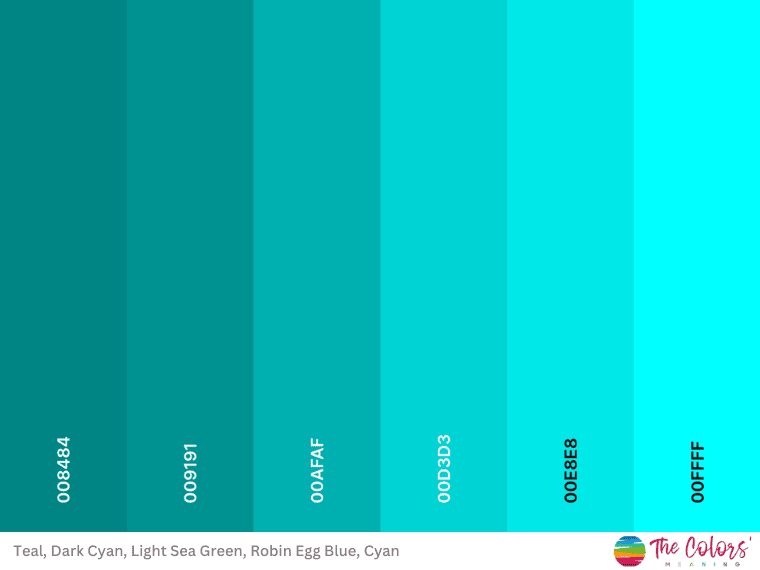 shades of cyan