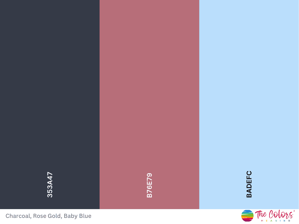 baby blue and rose gold color palette