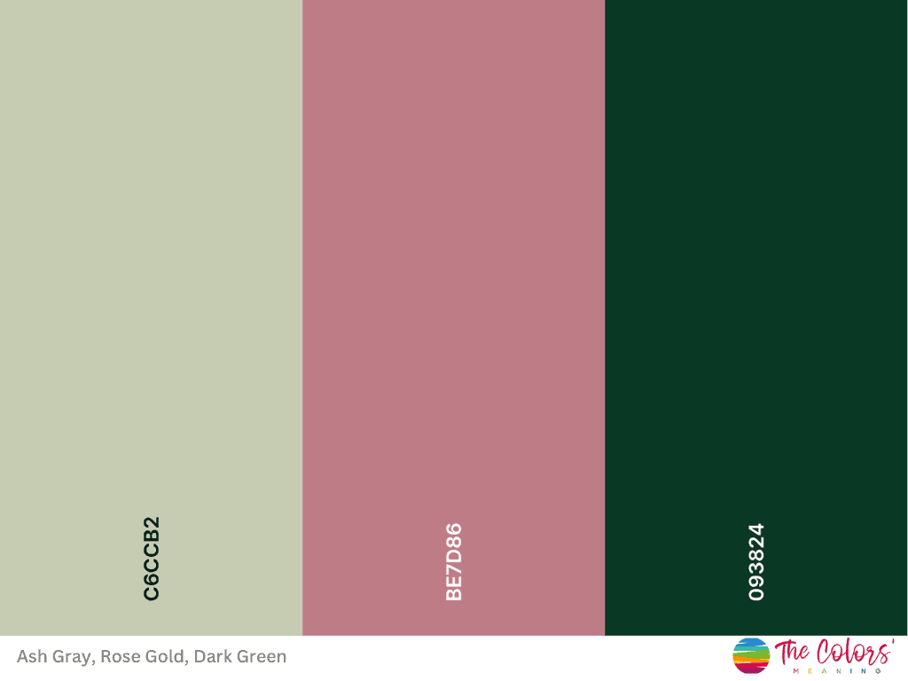 dark green and rose gold color palette