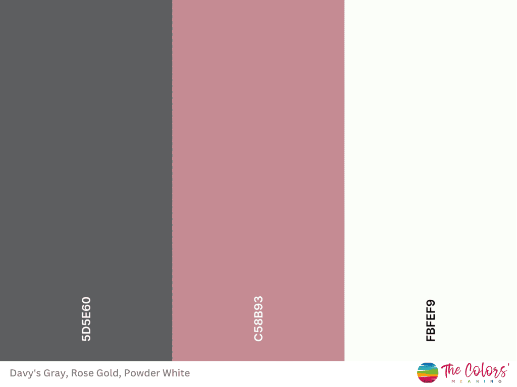 gray and rose gold color palette