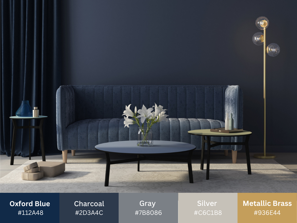 navy blue color palette in interior design