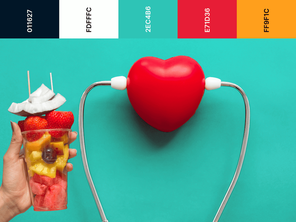 red and teal color palette