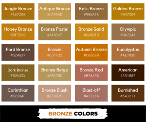 20 Shades of Bronze Color