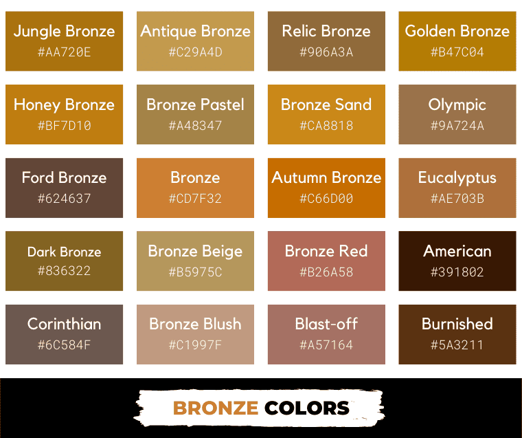 shades of bronze color
