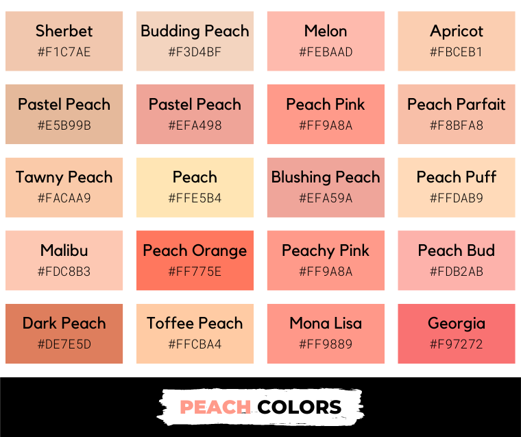 shades of peach color