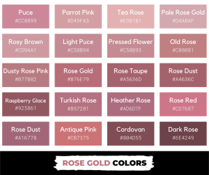 Rose Gold Color: Meaning, Shades, & Color Codes