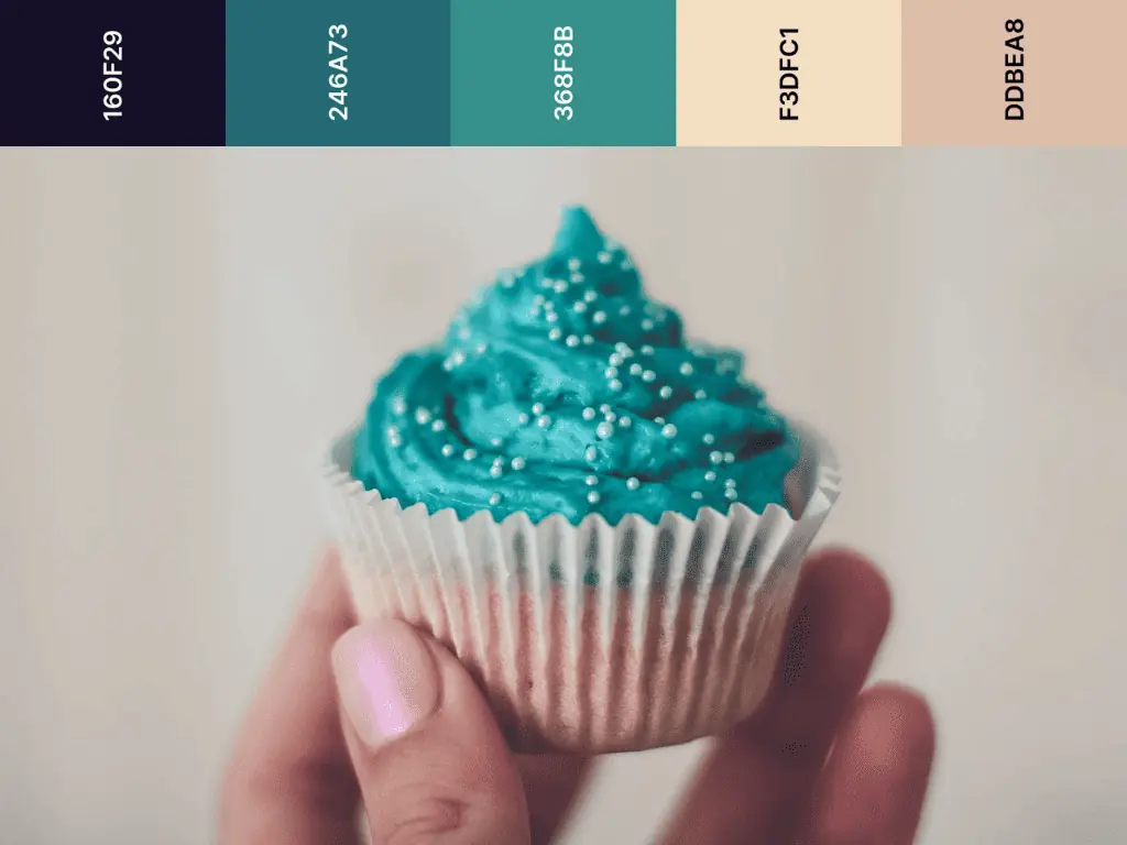 beige and teal color palette