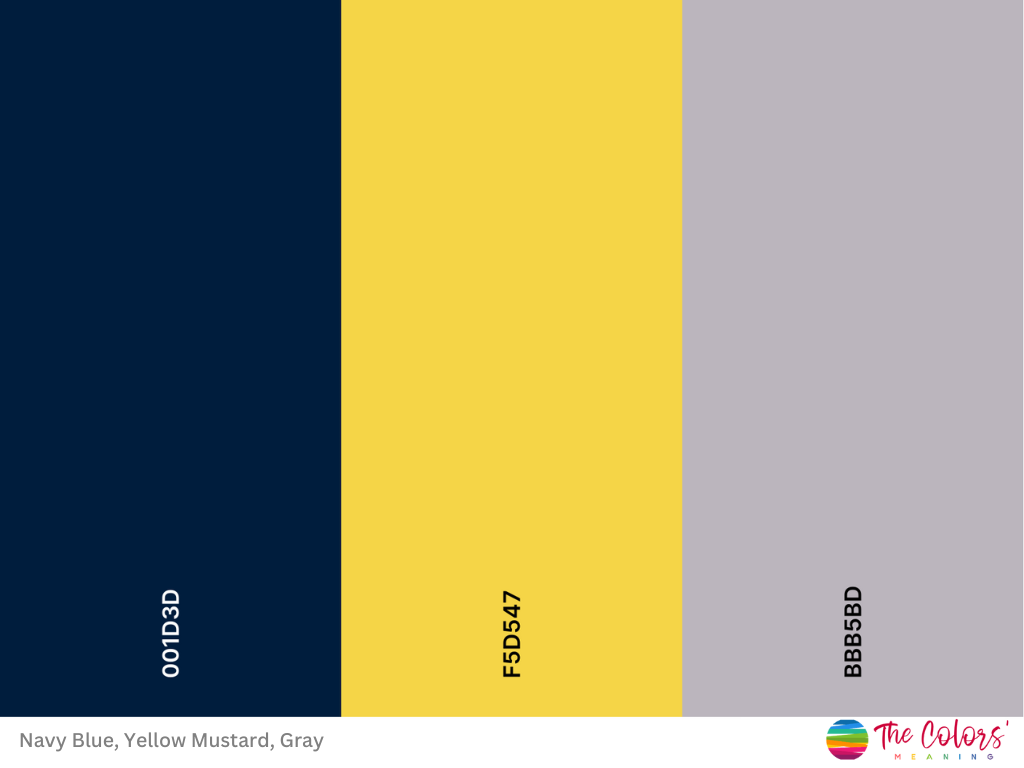 yellow mustard and navy blue