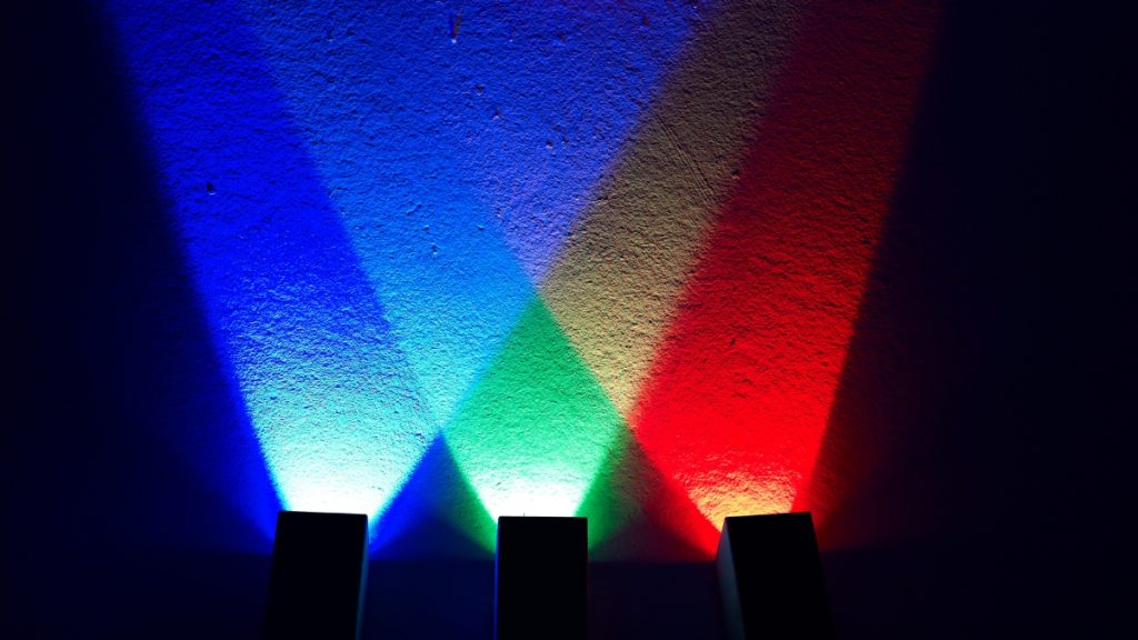 RGB mixing with colored lights
