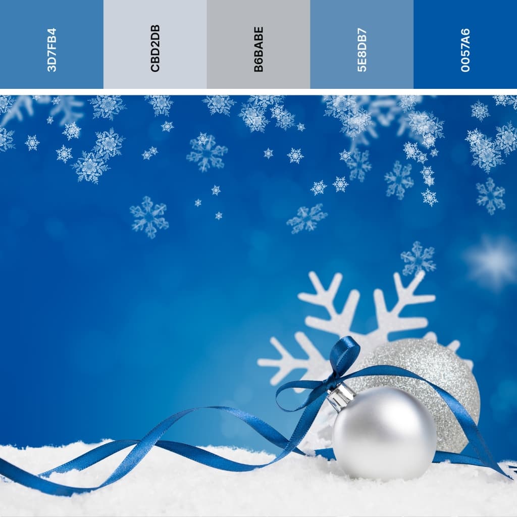 blue and gray Christmas palette