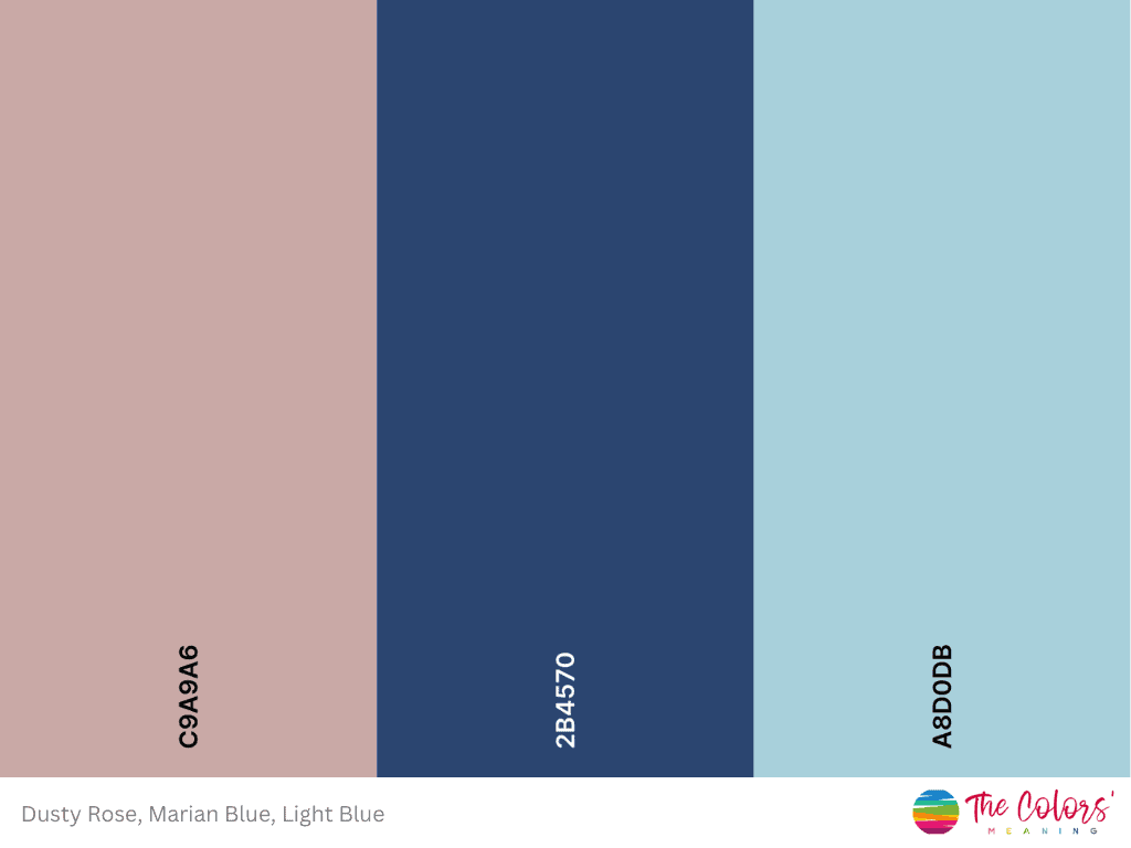 dusty rose and light blue color palette