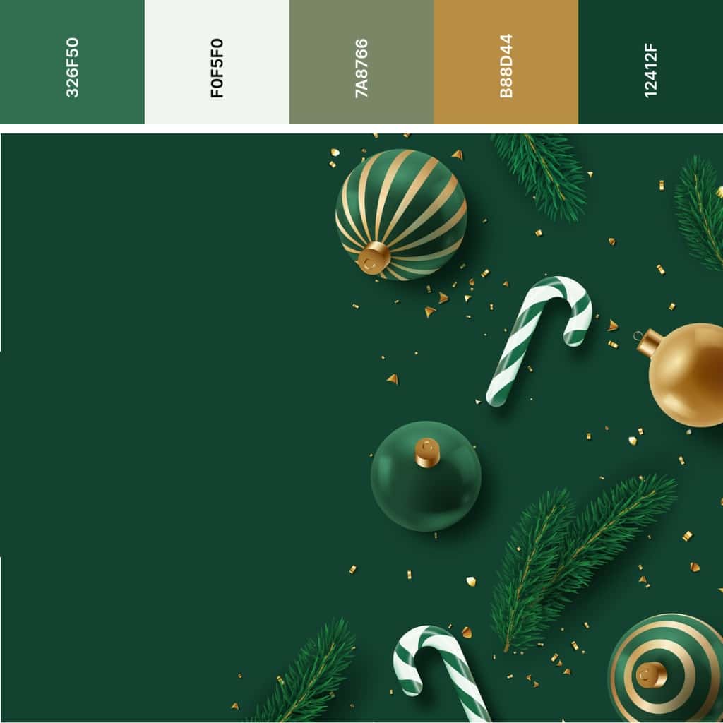 Green and gold Christmas palette