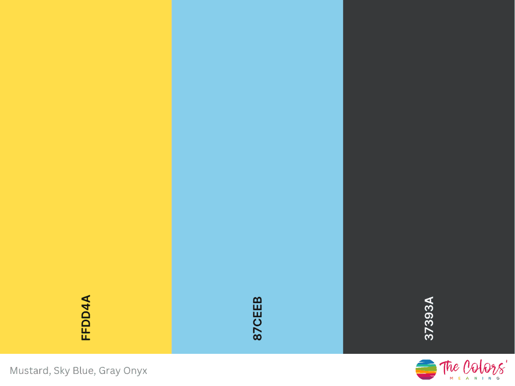 mustard and sky blue color palette