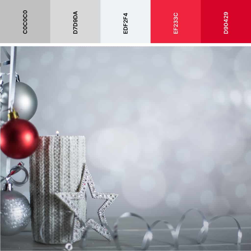 red and silver Christmas palette