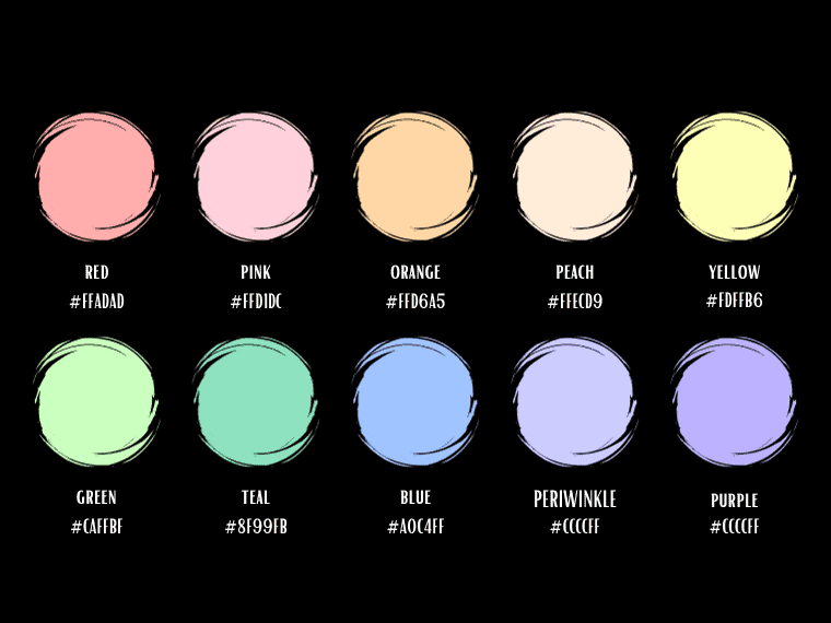What are pastel colors?