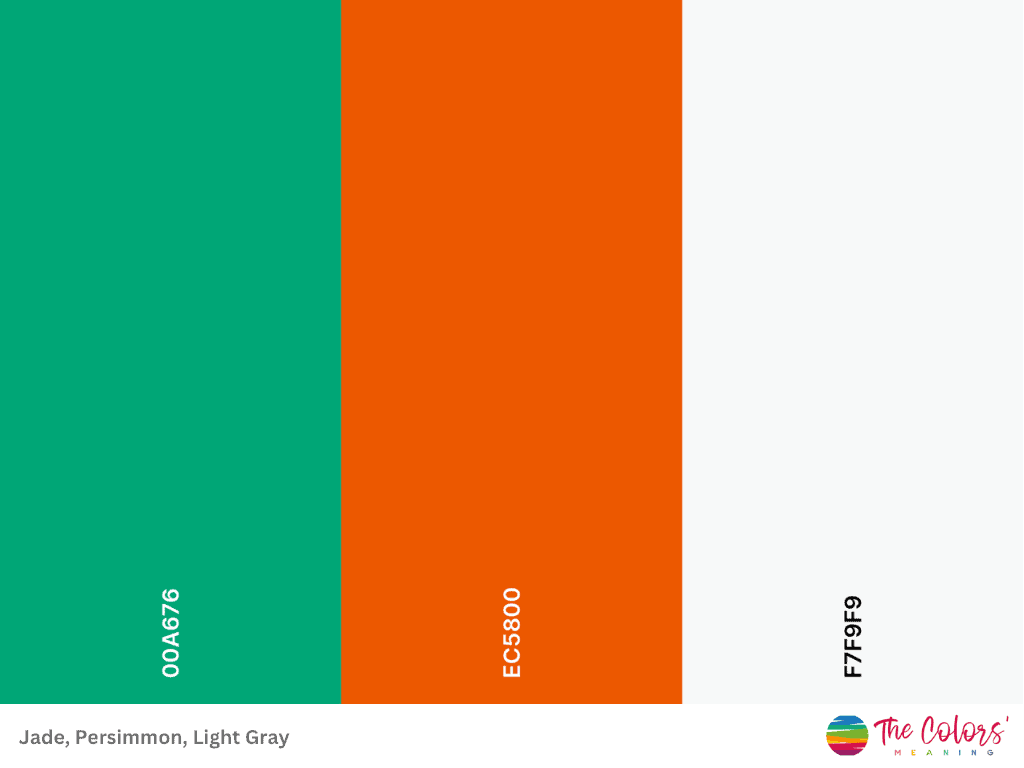 green and persimmon color palette