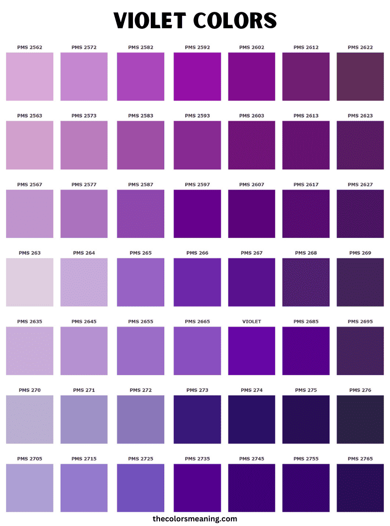 Pantone violet colors