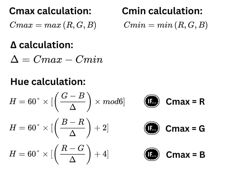 calculate hue from RGB