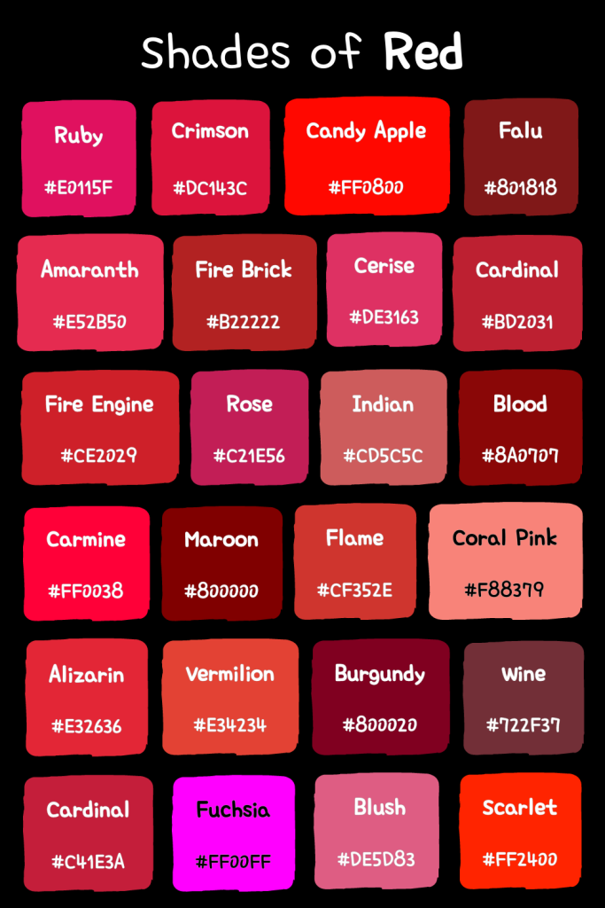99 Shades Of Red Color With Names Hex Rgb Cmyk Colors Explained 99 99 Shades Of Red Color With Names Hex Rgb Cmyk Colors Explained 99