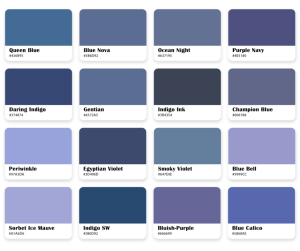 31 Shades of Blue-Purple Colors with Names and Hex Codes